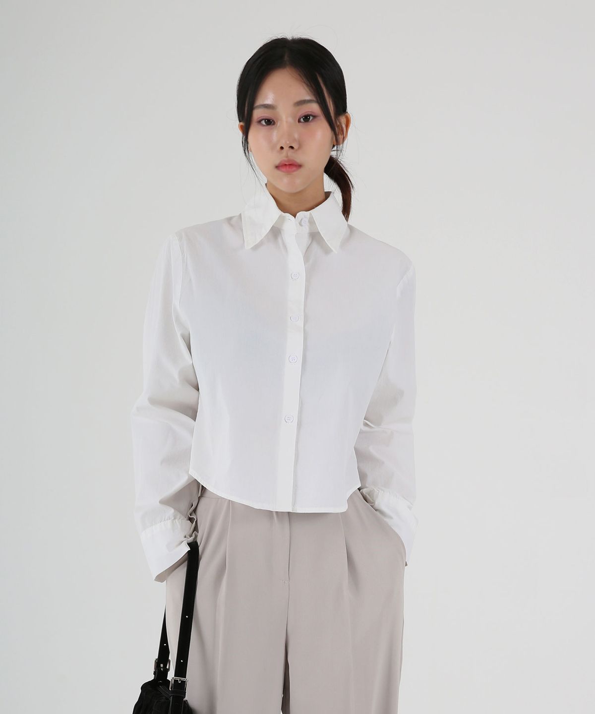음(UMM) 여자 베이직워싱 크롭셔츠 4COLOR