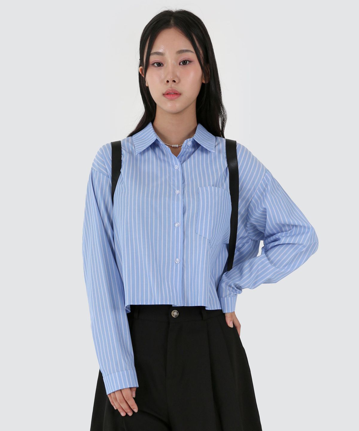 음(UMM) 여자 스트라이프 포켓크롭셔츠 3COLOR