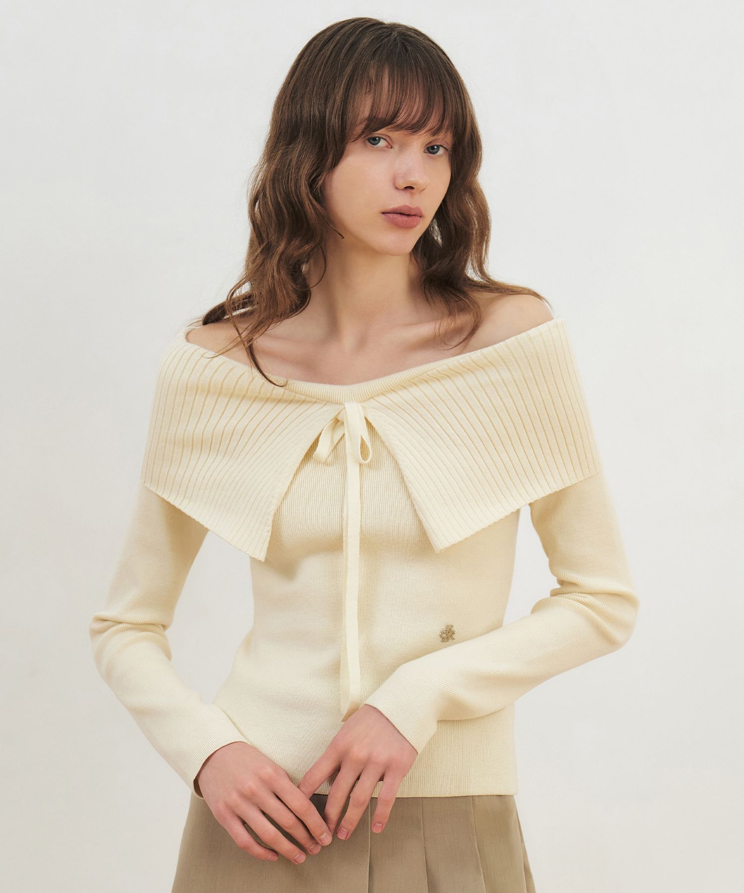 トップス CITYBREEZE WOMAN Strap Point Off Knit MUSINSA公式 | CITYBREEZE WOMAN Strap Point Off-Shoulder