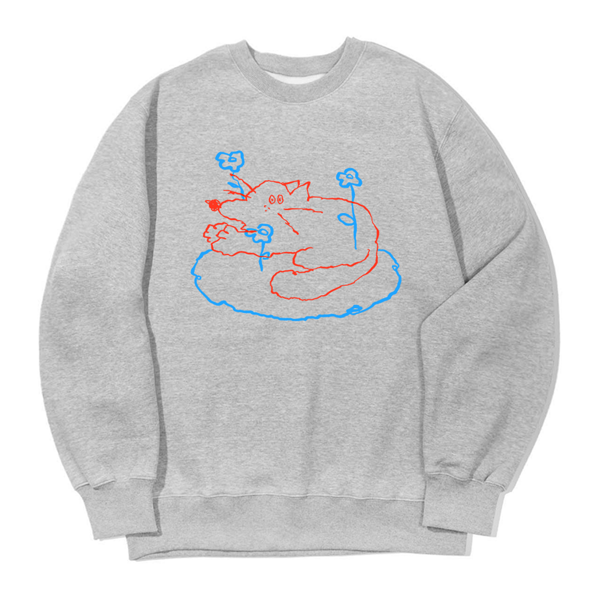 어썸어스(AWESOMEUS) PUPPY IN BLUE FLOWERS SWEAT SHIRTS_3 COLOR