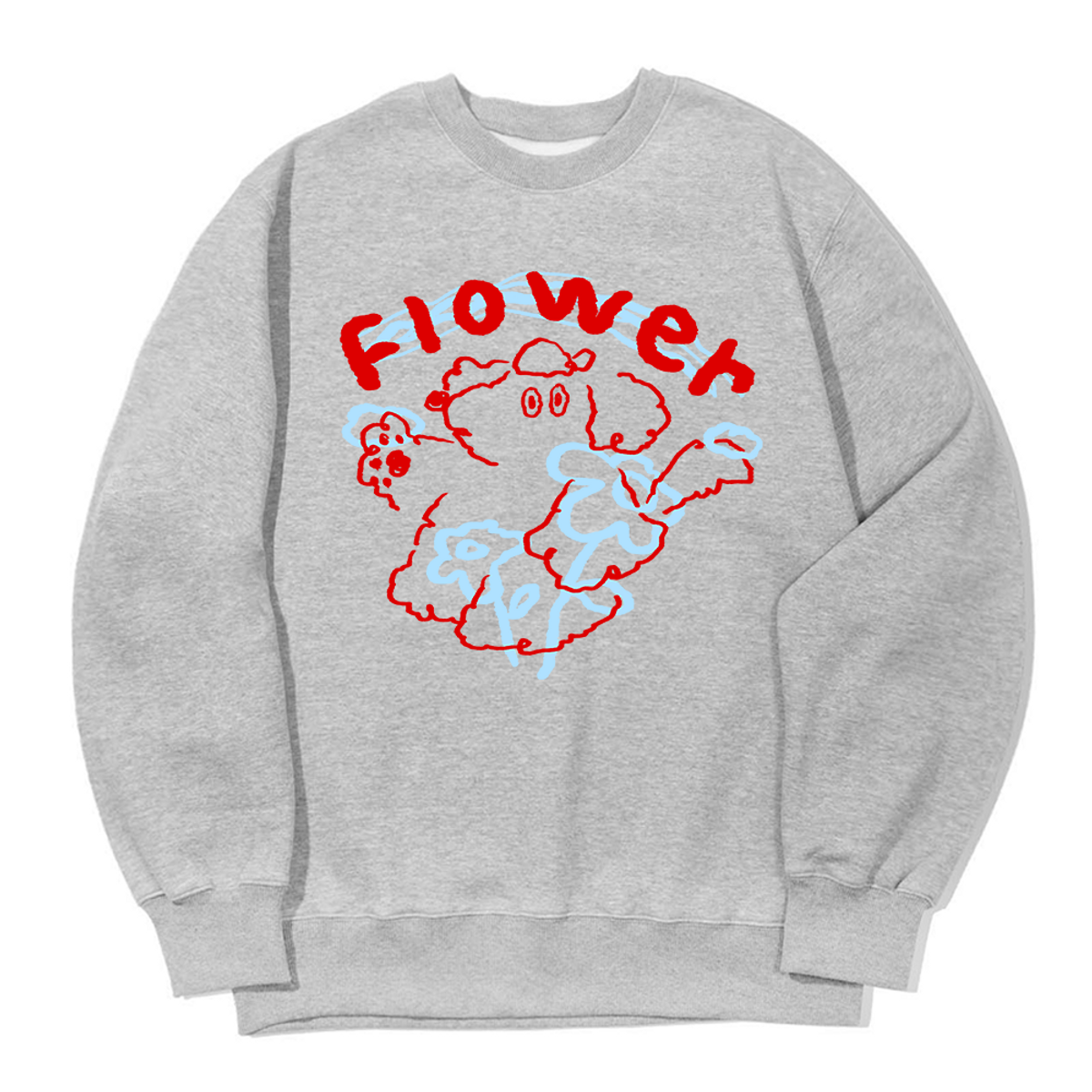 어썸어스(AWESOMEUS) RED FLOWER AND PUPPY ON HAT SWEAT SHIRTS_3 COLOR