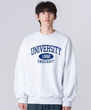 어센틱 릴렉스드 유니버시티 맨투맨 스웨트 화이트블루