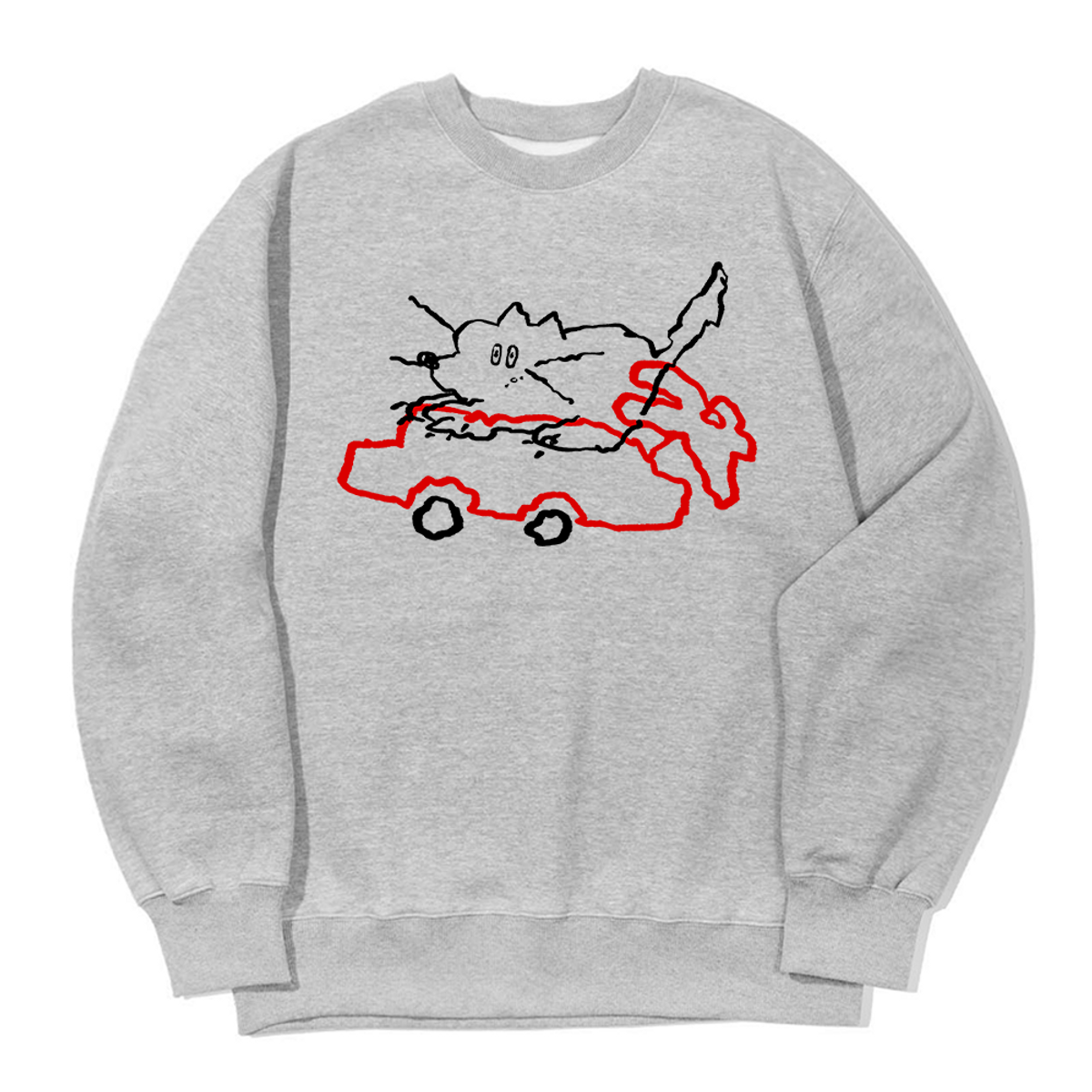 어썸어스(AWESOMEUS) RED CAR AND CAT SWEAT SHIRTS_3 COLOR