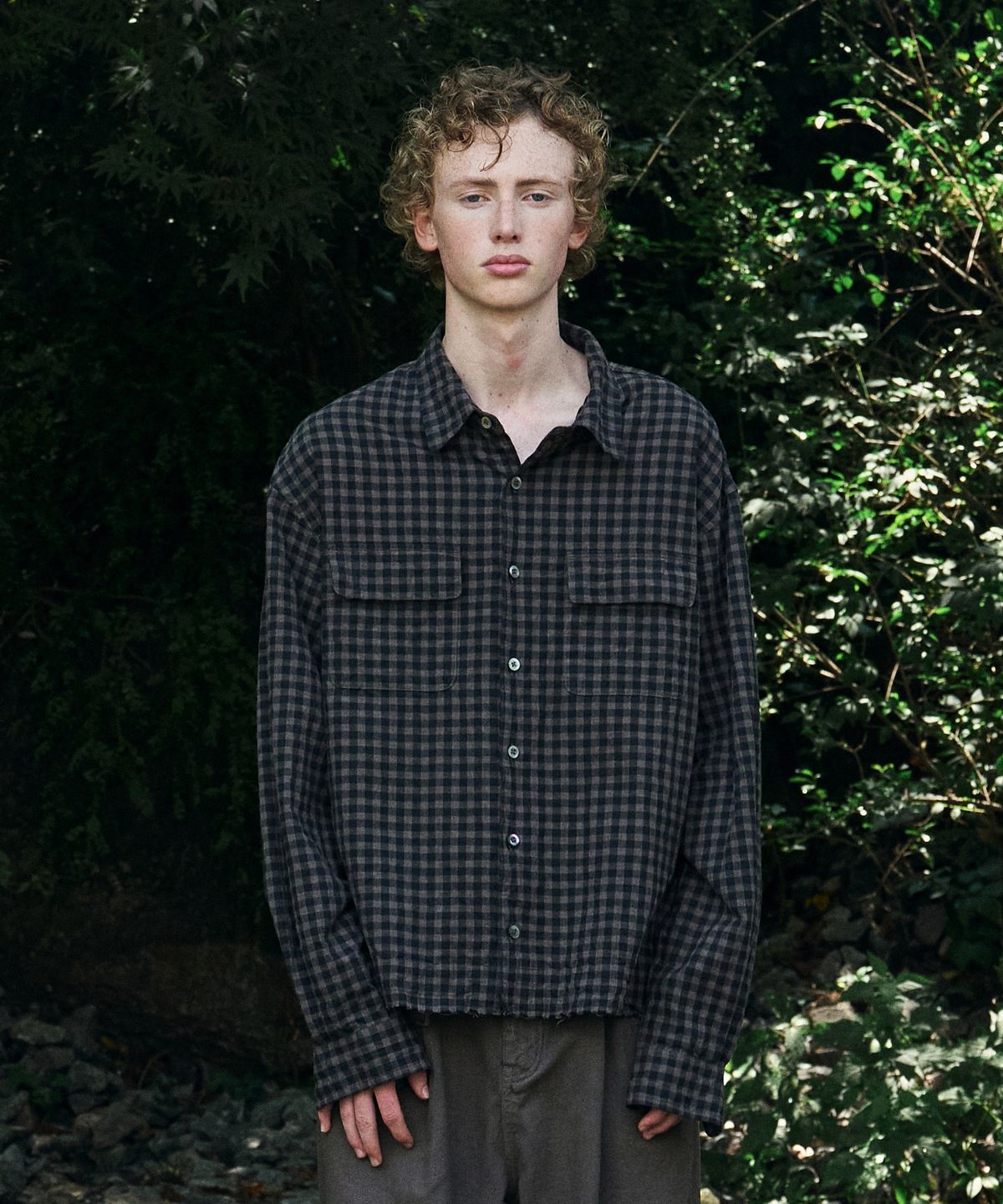 노운(NOUN) crop shirts (brown)