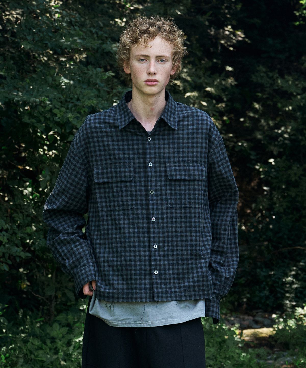 노운(NOUN) crop shirts (black)