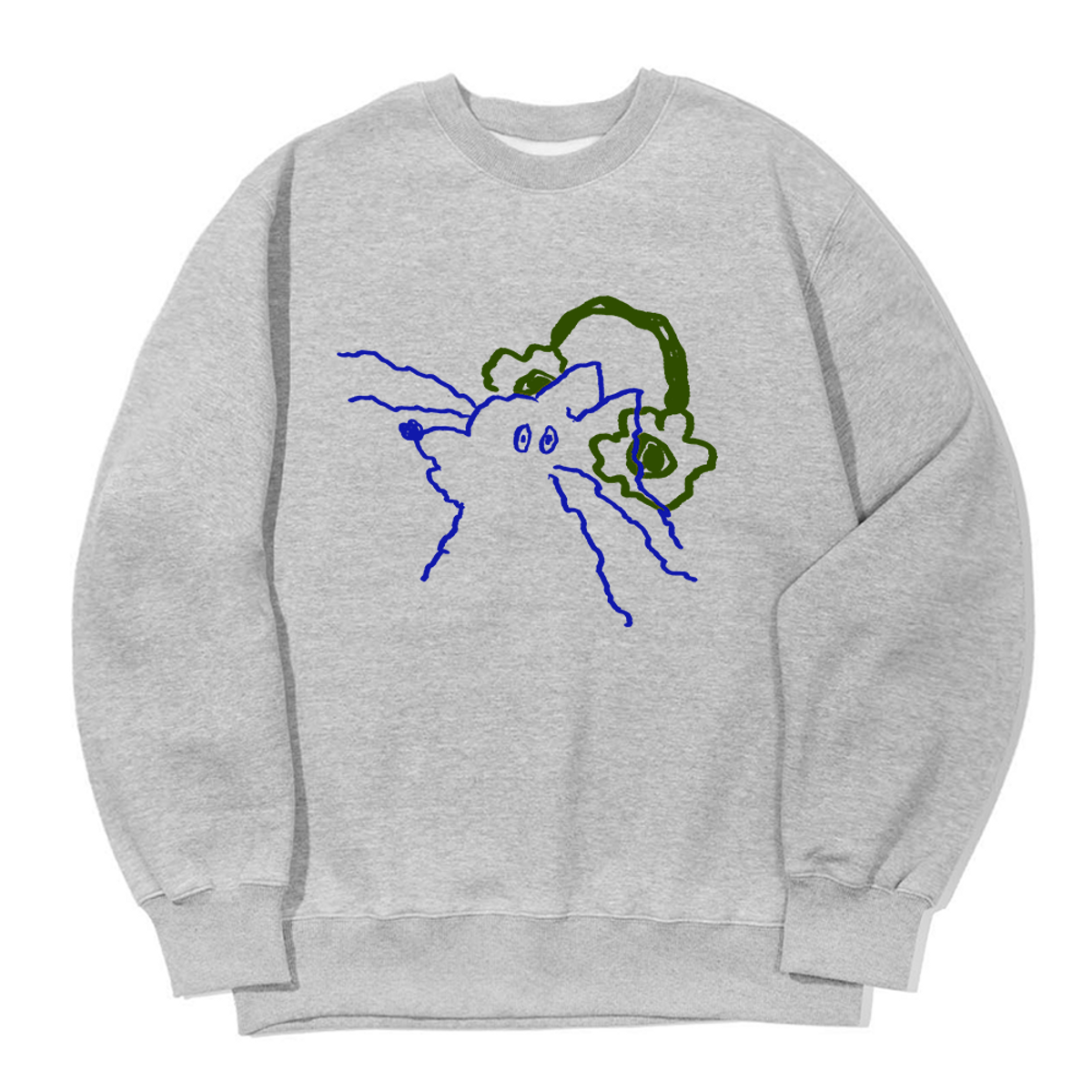 어썸어스(AWESOMEUS) CAT WITH FLOWER HEADPHONE SWEAT SHIRTS_3 COLOR