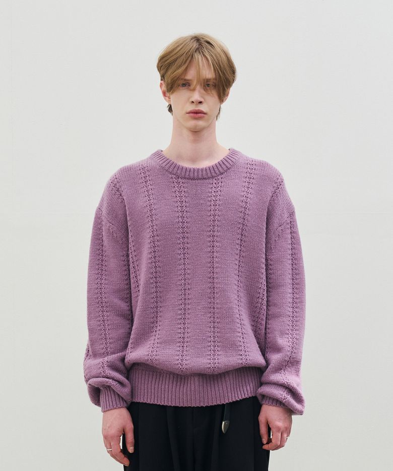 wool blended crewneck knit (lavender)