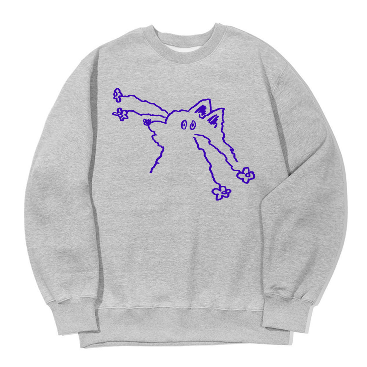 어썸어스(AWESOMEUS) FLOWER-BEARDED CAT SWEAT SHIRTS_3 COLOR