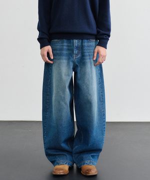 corduroy denim pants (blue)