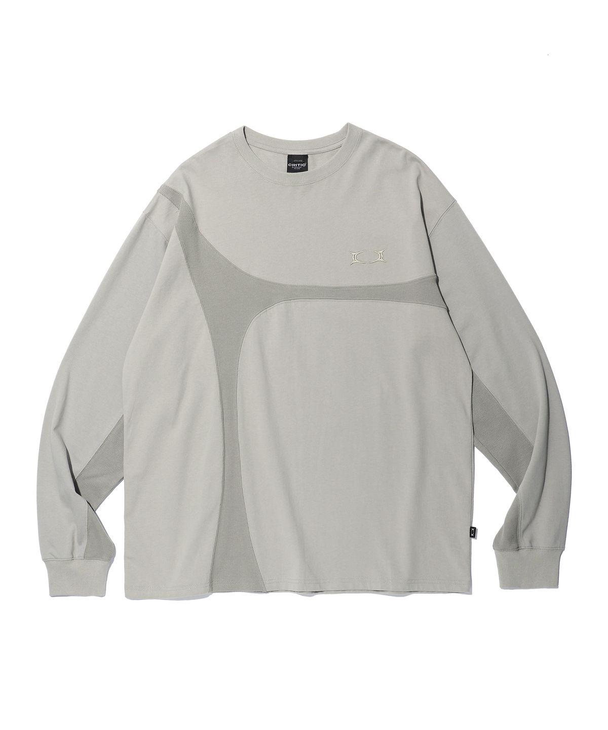 크리틱(CRITIC) WORMHOLE INCISION LONG SLEEVE T-SHIRT LIGHT GREY