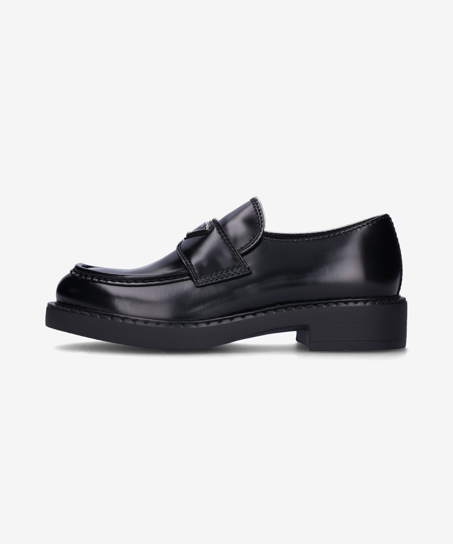 箱付き PRADA チョコレート トライアングルロゴ ヒール ローファー MUSINSA公式 | PRADA トライアングルロゴチョコレートブラシド