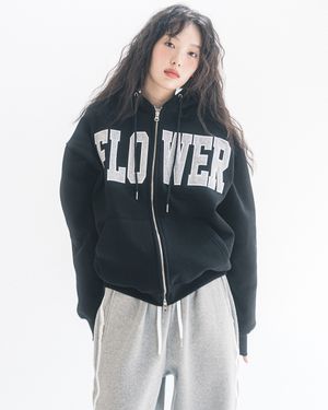 FLOWER ZIP UP HOOD(BLACK)