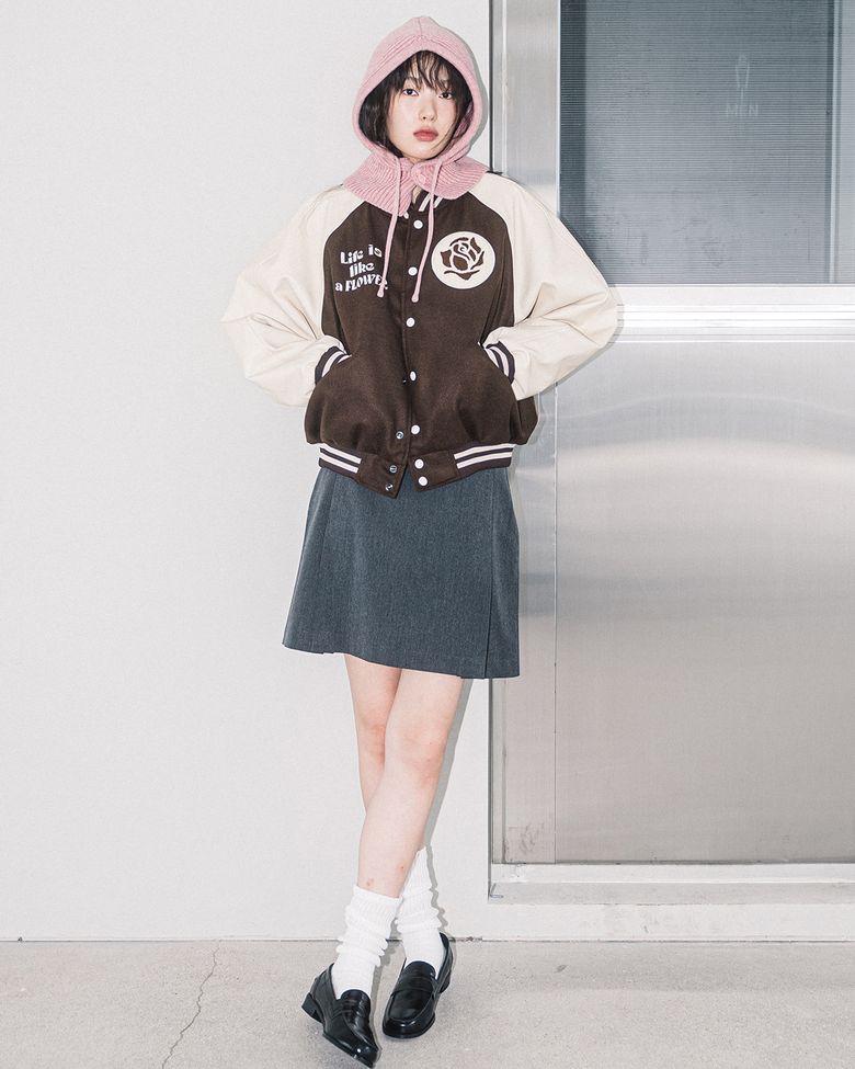 ROSE LLF VARSITY JACKET(BROWN)