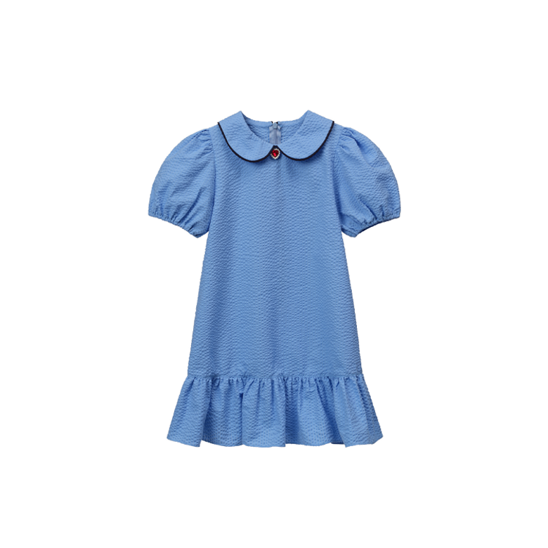 Summer Marine Dress with Ruby Heart_Carolina School Blue 여름 여아원피스