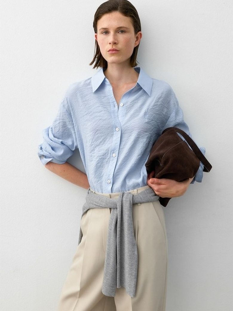 [여울 PICK] ESSENTIAL ROUND HEM SHIRT(BL-4263)