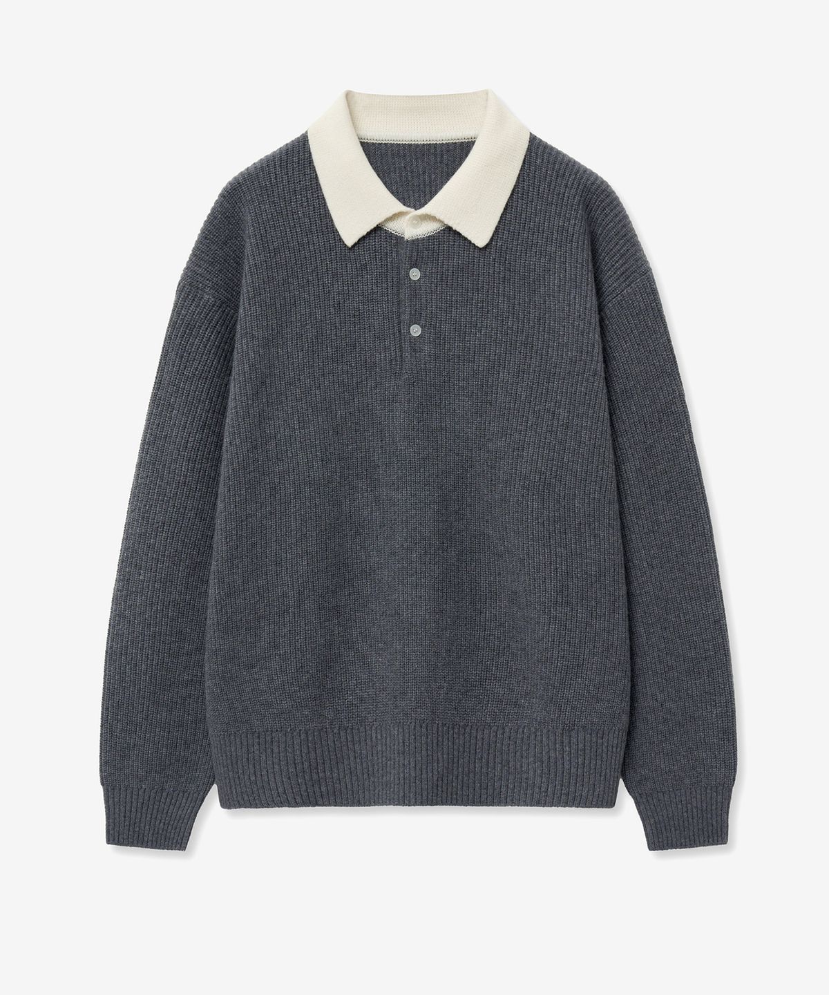 티엔지티(TNGT) Oversized Rugby Polo Knit Top (Grey) TNSW5F116G2