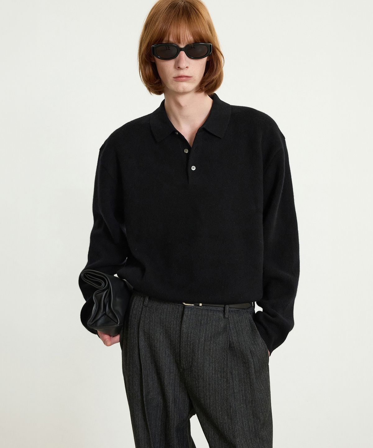 티엔지티(TNGT) Essential Polo Knit Top (Black) TNSW5F110BK