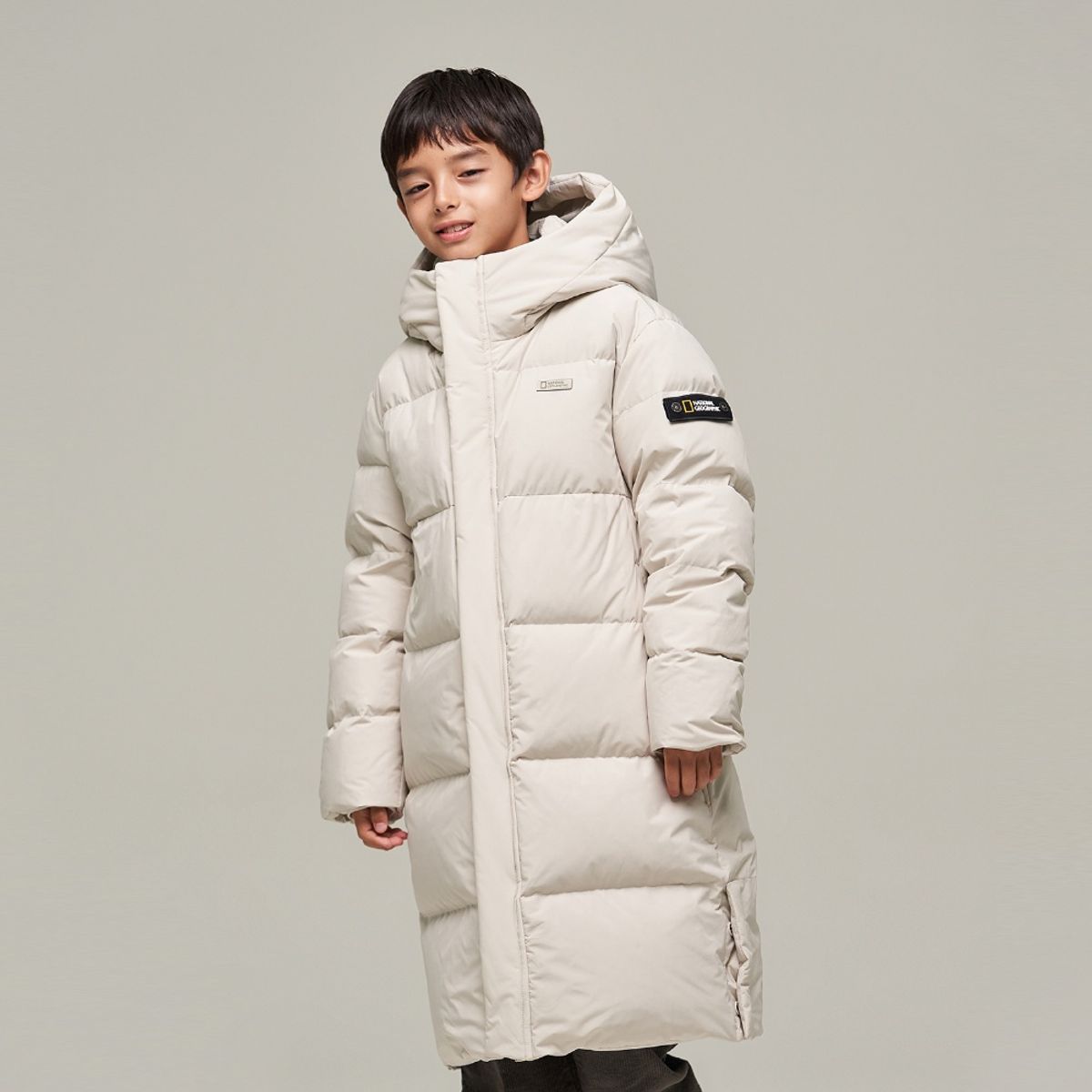 내셔널지오그래픽 키즈(NATIONAL GEOGRAPHIC KIDS) K244UDW990 카이만 구스 헤비 다운 점퍼 LBEIGE