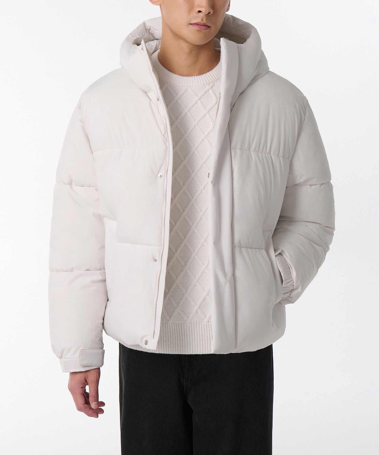 MUSINSA | MUSINSA STANDARD Daily Puffer Hooded Short Padded