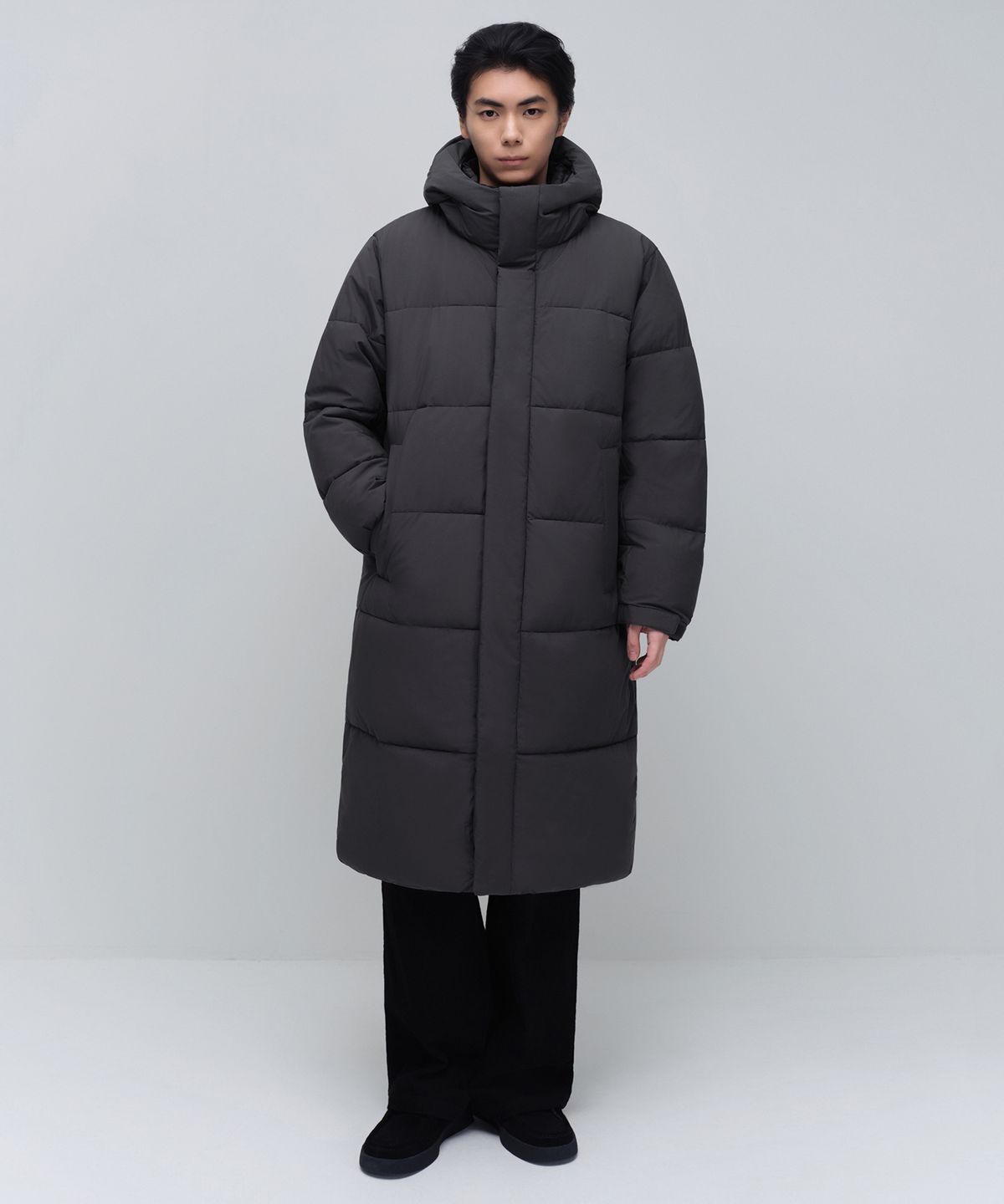무신사 스탠다드(MUSINSA STANDARD) 데일리 푸퍼 롱 패딩 파카 [다크 그레이]