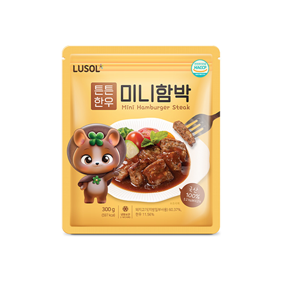 루솔(LUSOL) 튼튼 한우 미니 함박 스테이크 3팩