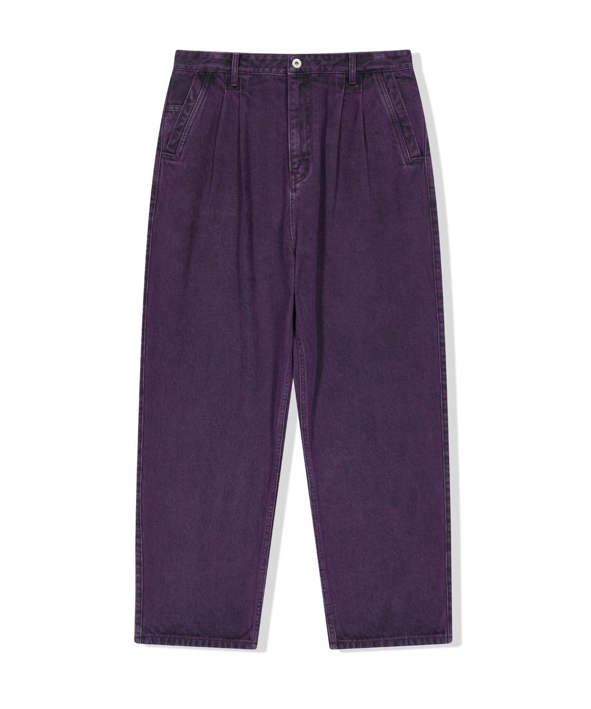 예스아이씨(YESEYESEE) Two Tucked Hairy Denim Pants Purple