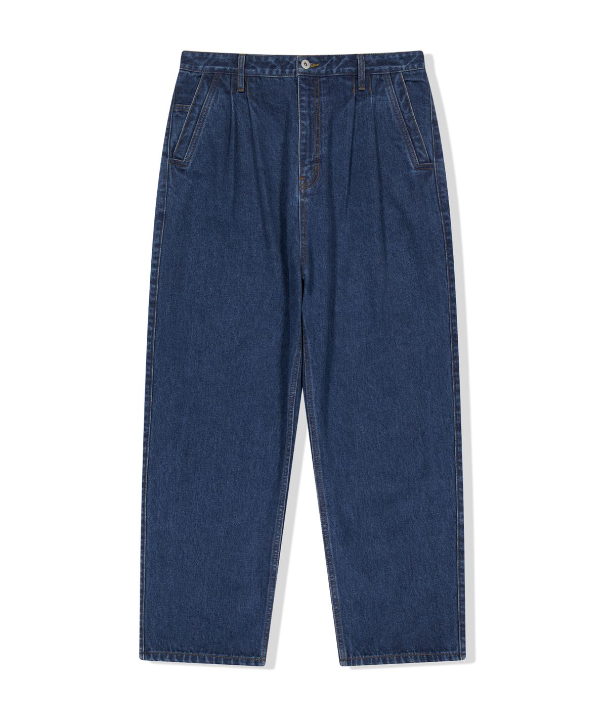 예스아이씨(YESEYESEE) Two Tucked Hairy Denim Pants Indigo