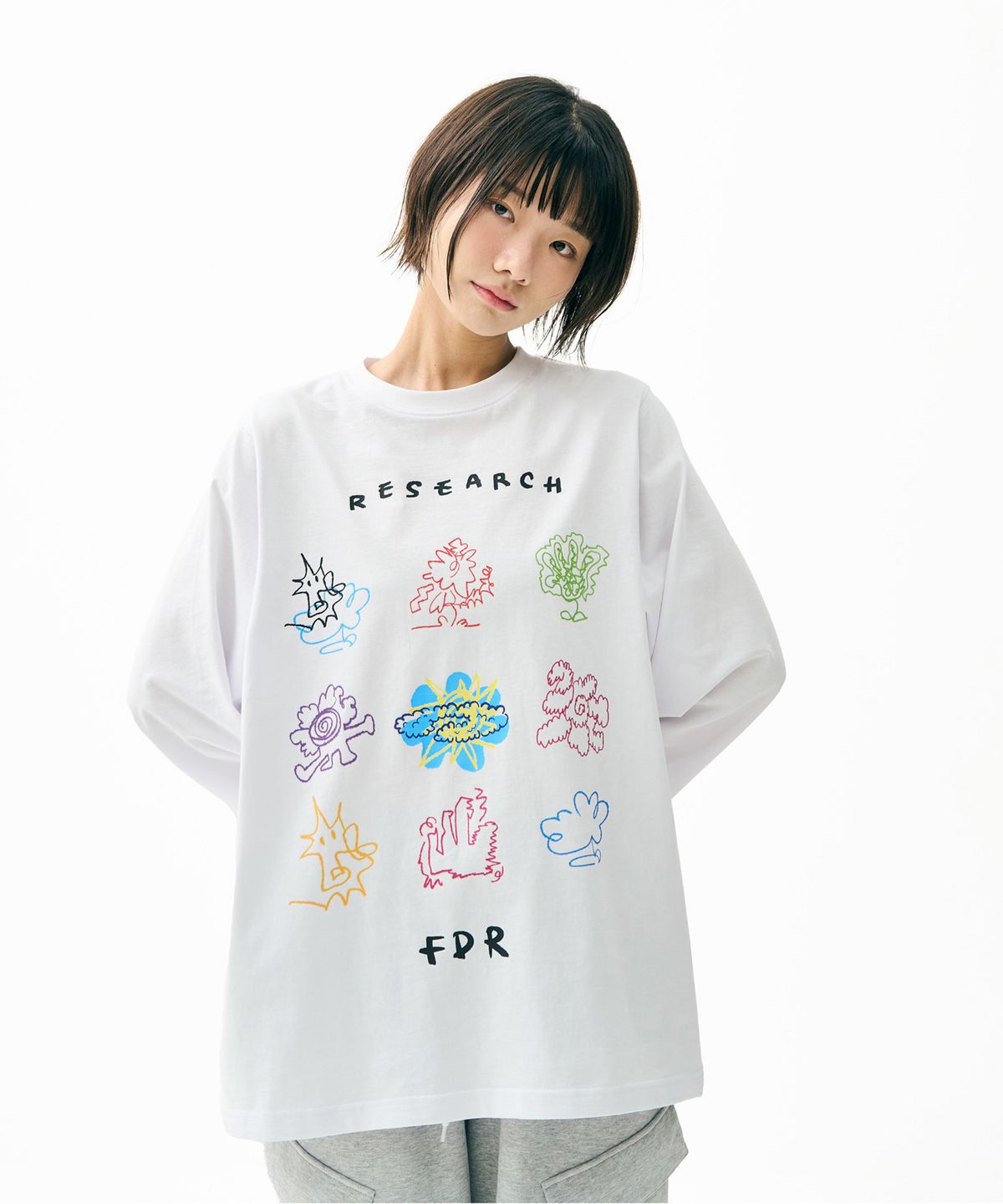 에프디알(FDR) Kids doodle Long sleeve White