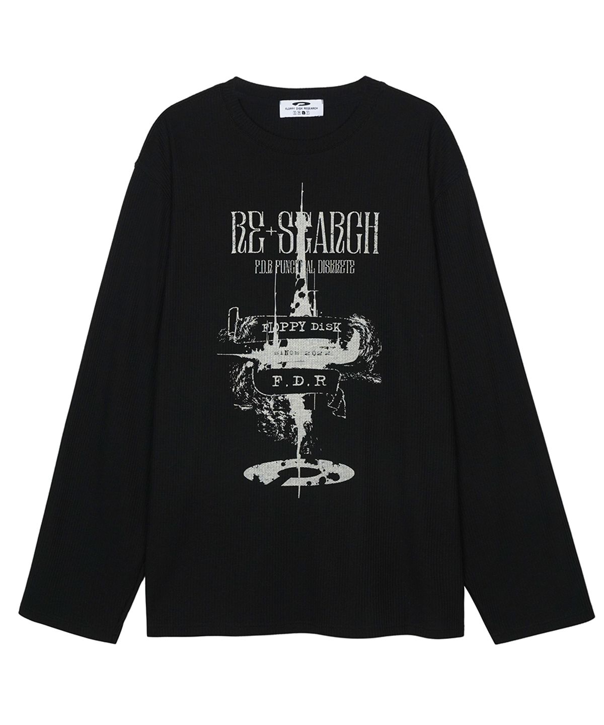 에프디알(FDR) Painted Castle Waffle Long sleeve Black