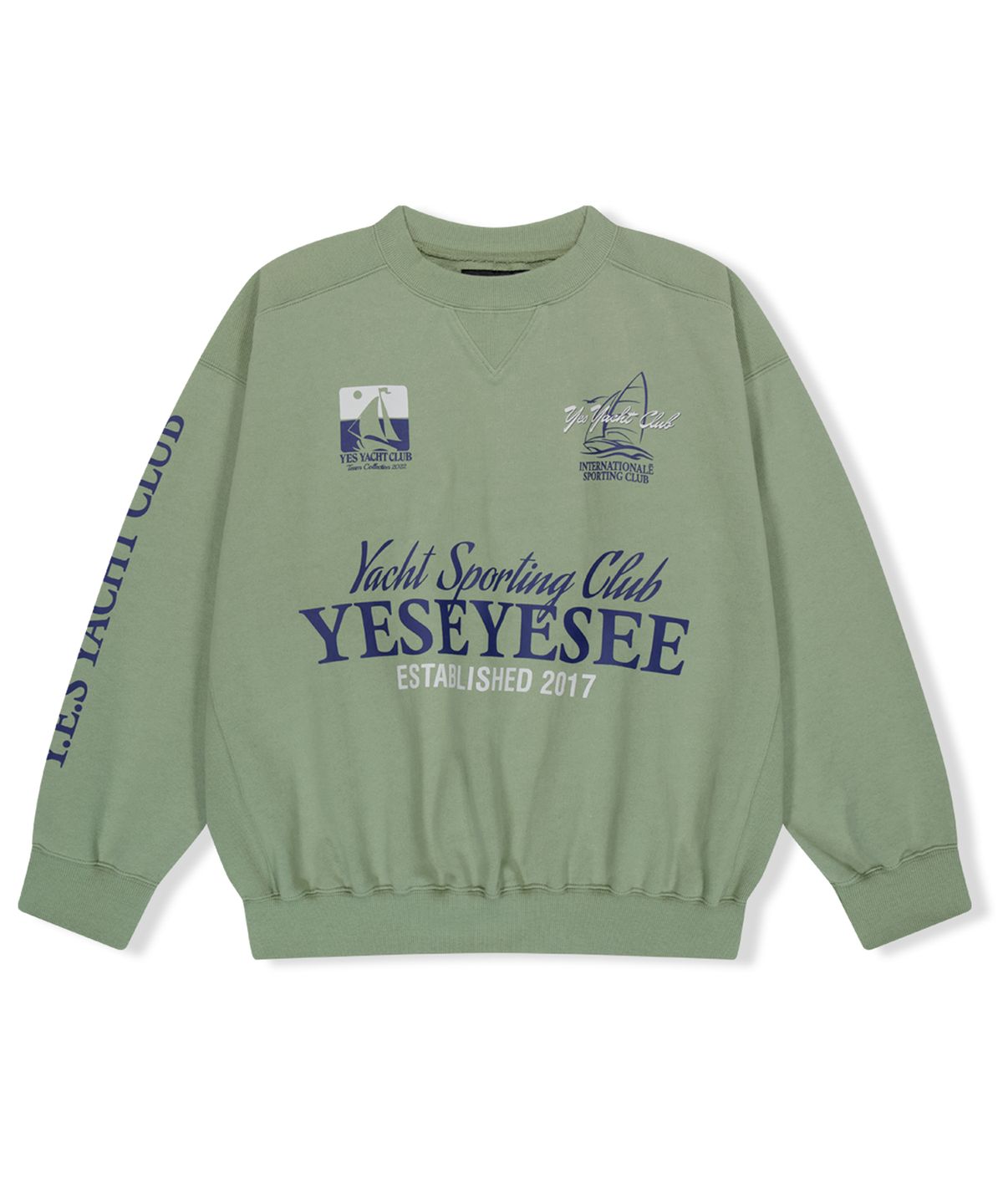 예스아이씨(YESEYESEE) Y.E.S Yacht Sweatshirt Sage Green