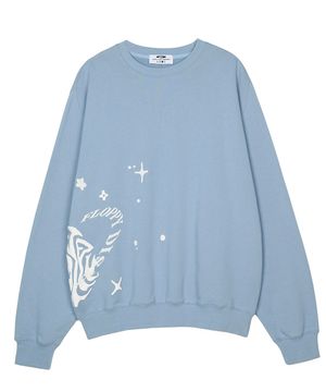 Twinkle Bloom floopy Crewneck Blue