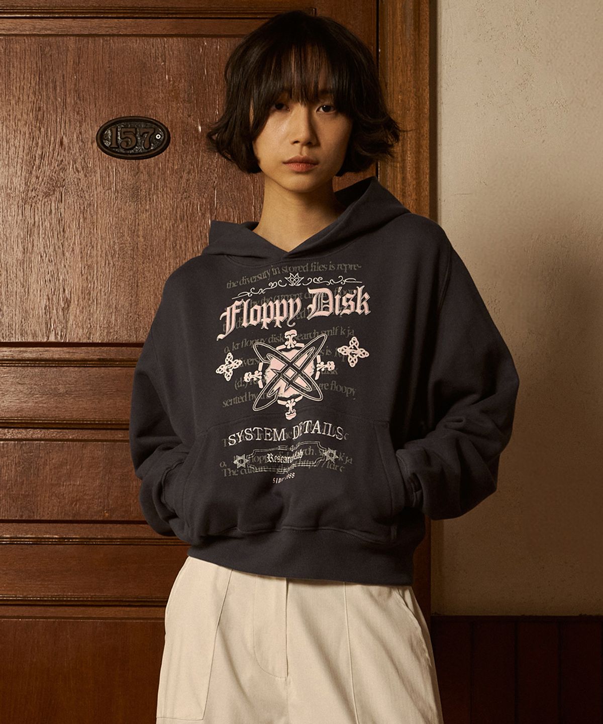 에프디알(FDR) Pattern arrangemet Hoodie Slate Gray