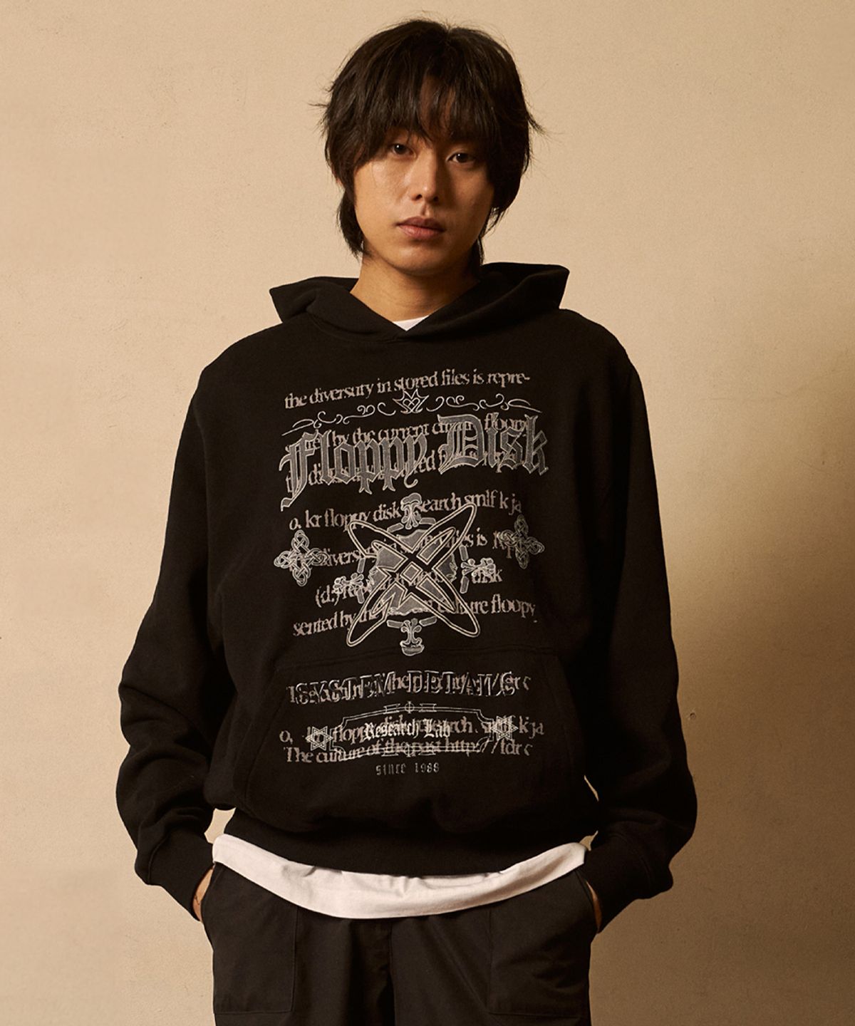 에프디알(FDR) Pattern arrangemet Hoodie Black