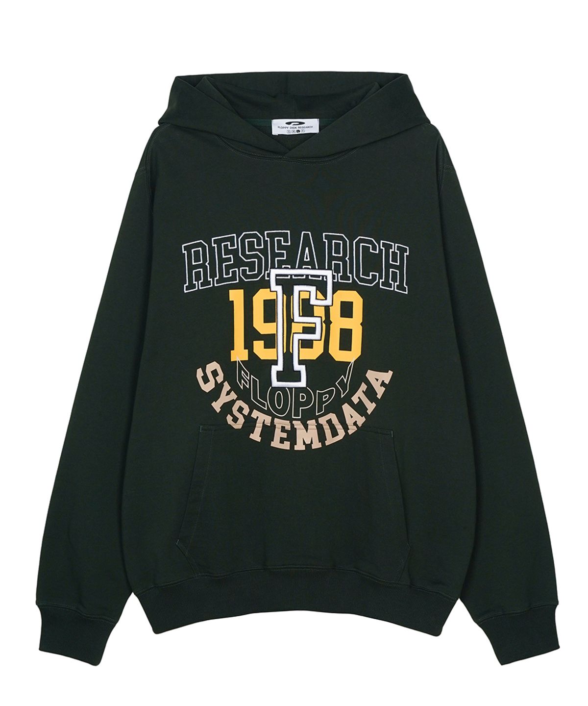 에프디알(FDR) Volume Layered F Lettering Hoodie Forest Green