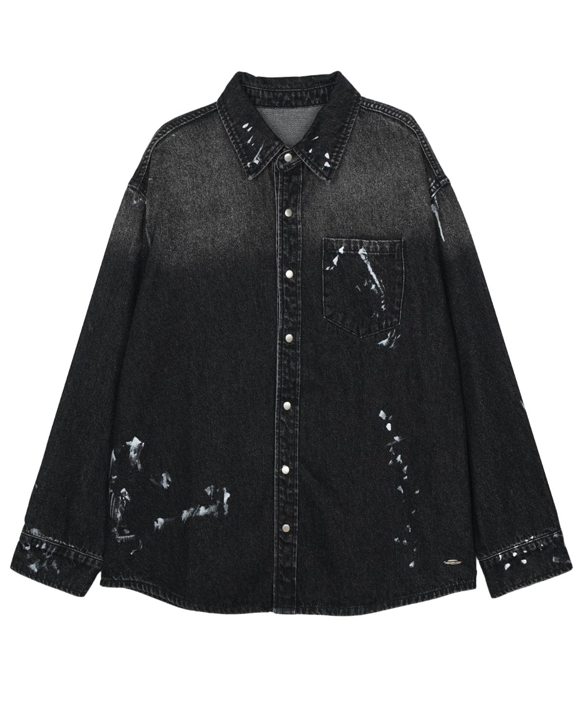 에프디알(FDR) Vintage Washed Pocket Denim Shirt Black