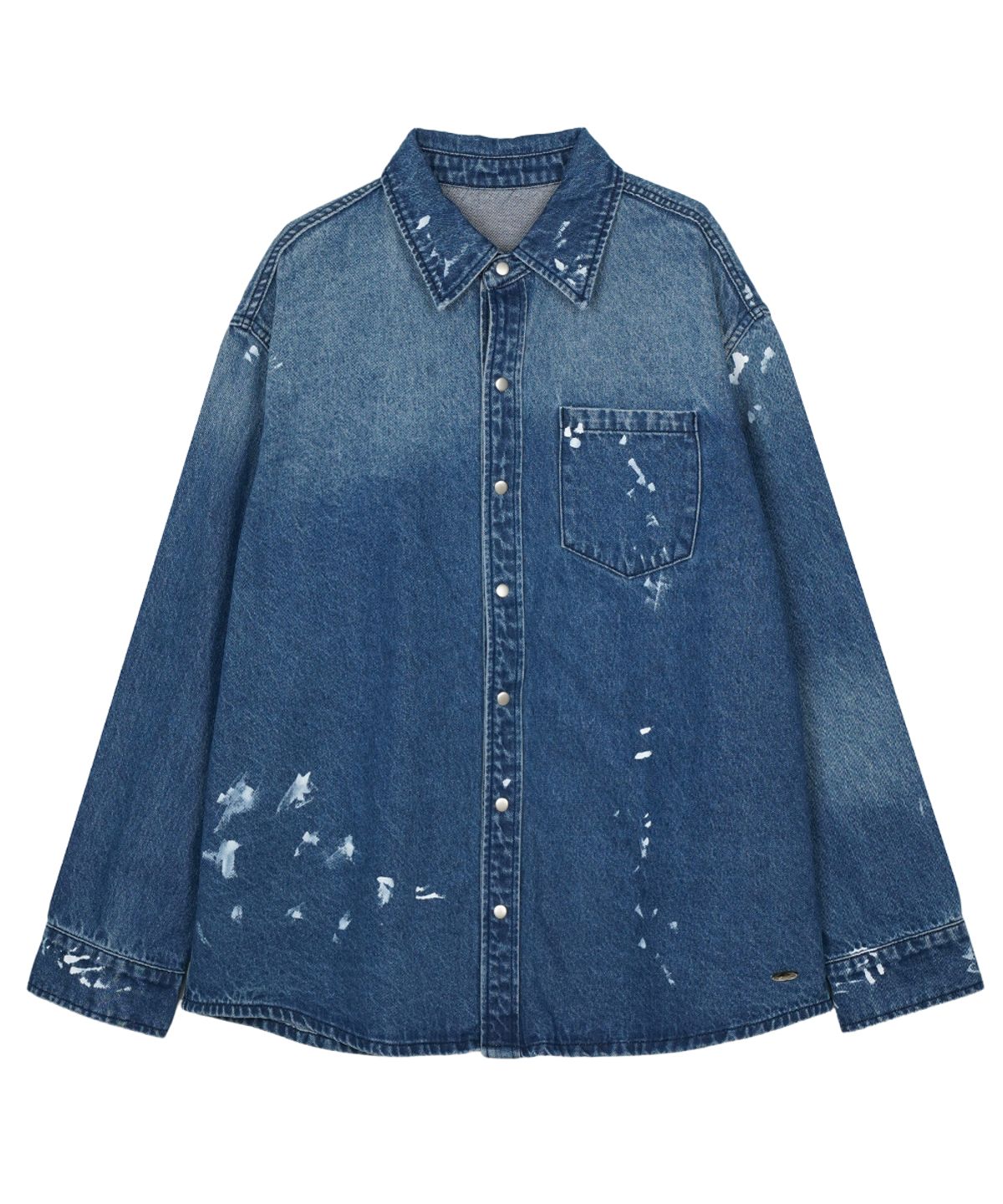 에프디알(FDR) Vintage Washed Pocket Denim Shirt Blue