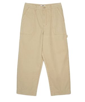 Washed Canvas Pocket Carpenter Pants Beige