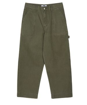 Washed Canvas Pocket Carpenter Pants Khaki