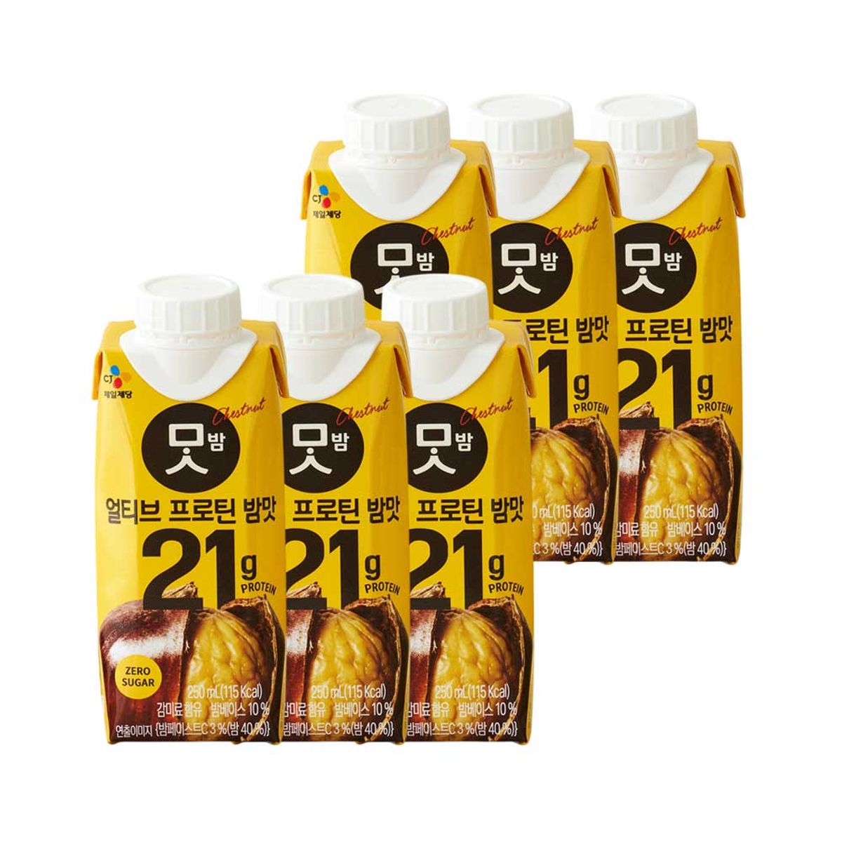 CJ제일제당(CJCHEILJEDANG) 얼티브 프로틴 당류 ZERO 밤맛 250ml x6개
