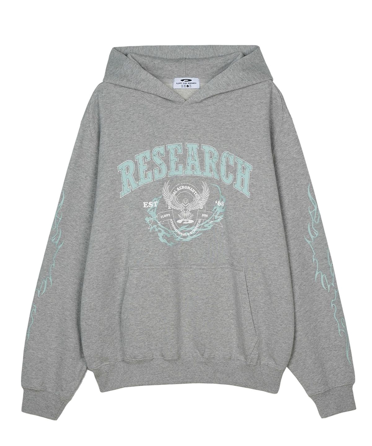 에프디알(FDR) Crack Eagle Research Logo Hoodie M.Gray