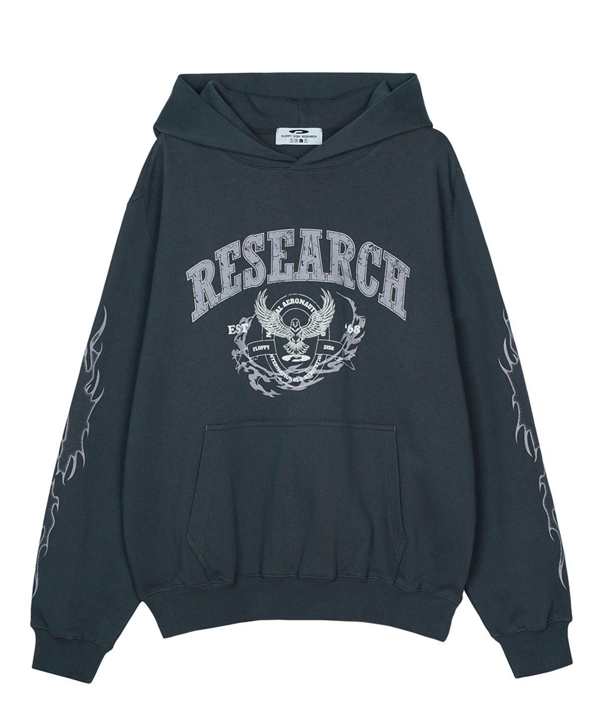 에프디알(FDR) Crack Eagle Research Logo Hoodie Slate Gray