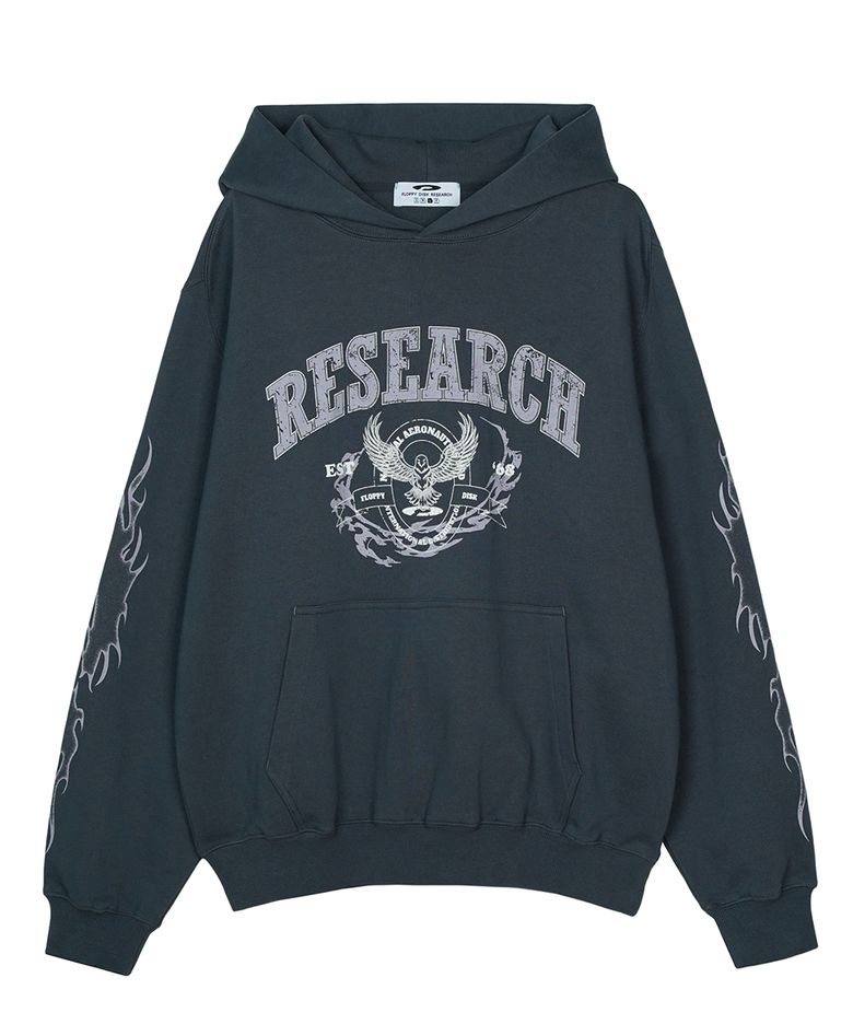 Crack Eagle Research Logo Hoodie Slate Gray