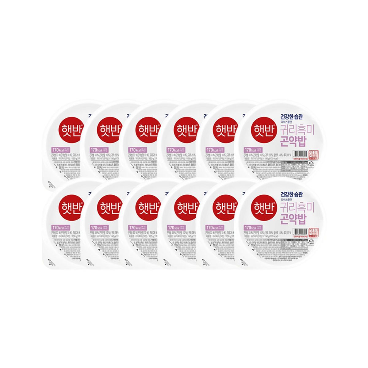 CJ제일제당(CJCHEILJEDANG) 햇반 귀리흑미곤약밥 150g x12개