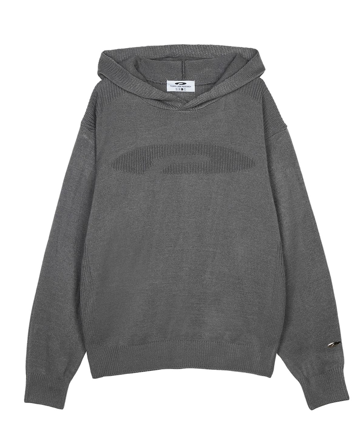 에프디알(FDR) Varigated Logo Plain Hood Knit Charcoal