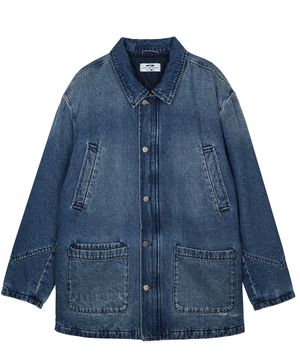 Denim Work Chore Quilting Jacket Blue