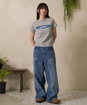Old School Wide Fit Denim Jeans Blue