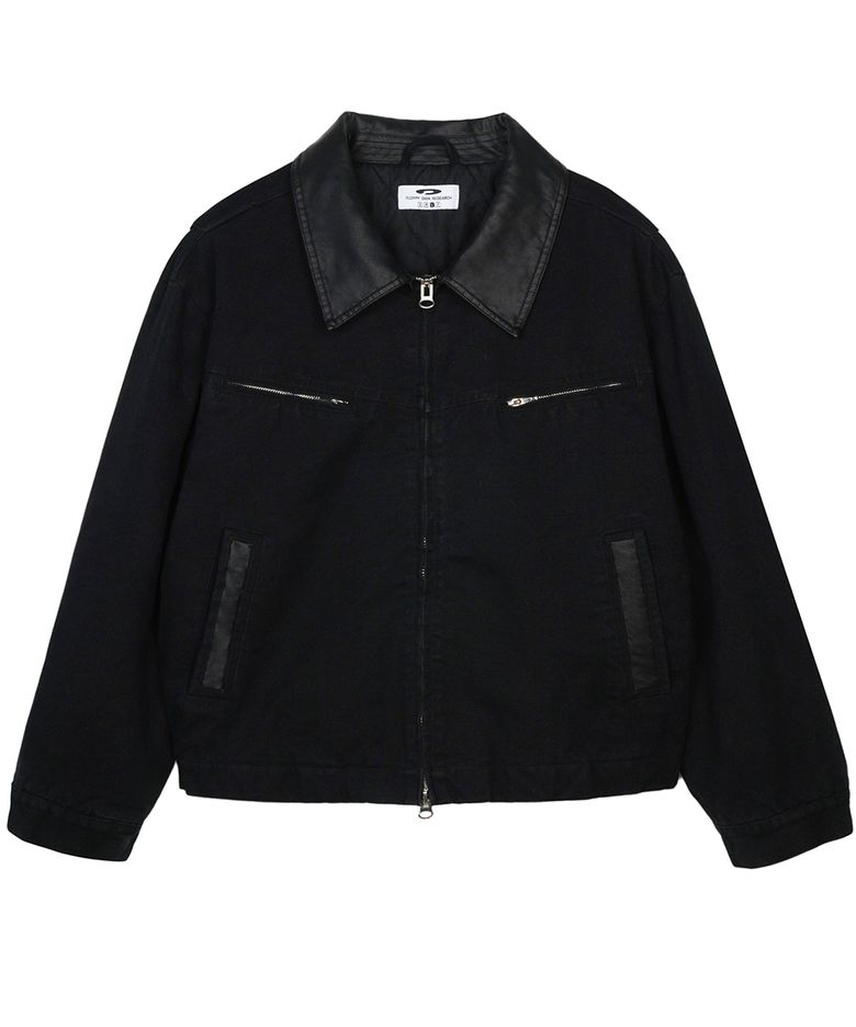 Vintage Wash Trucker Quilting Jacket Black