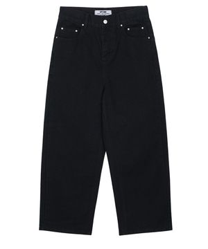 Straight Fit Canvas Cotton Jeans Black