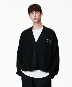 언발란스 니트 가디건 (블랙)
