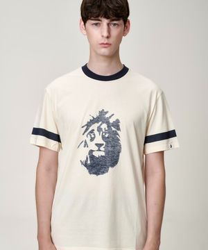 라이온 프린트 티셔츠 (크림)